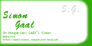 simon gaal business card